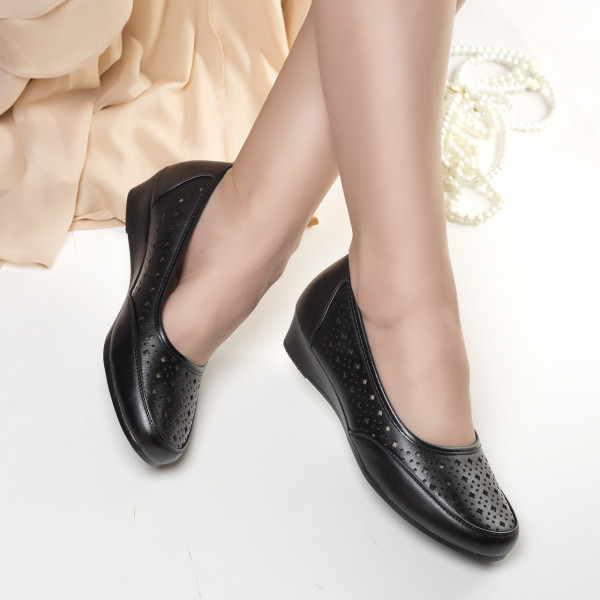 γυναικεία μαύρα παπούτσια από βιολογικό δέρμα μπανάνας