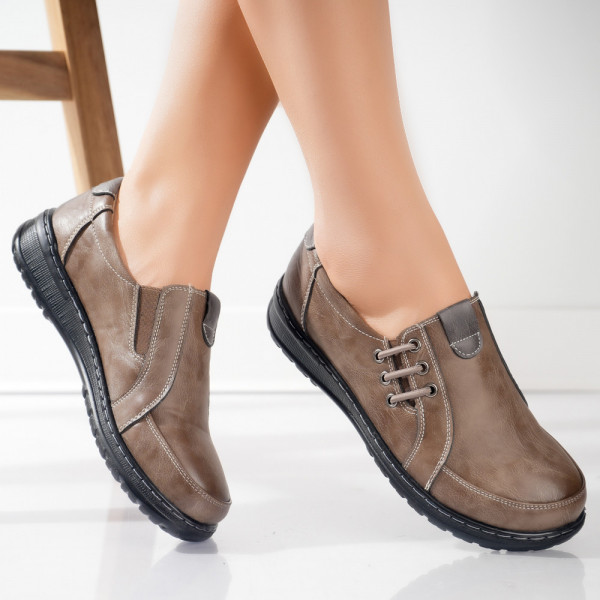 Γυναικεία παπούτσια Casual Khaki Eco Leather Shoes Breazi