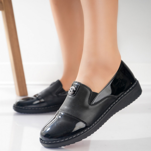 Γυναικεία casual παπούτσια Μαύρο Droi Οικολογικό Δέρμα