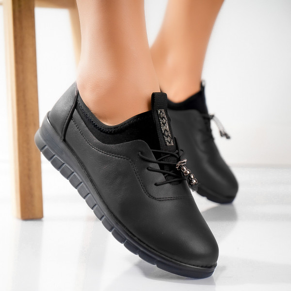 Γυναικεία casual παπούτσια Μαύρο Nola Ecological Leather