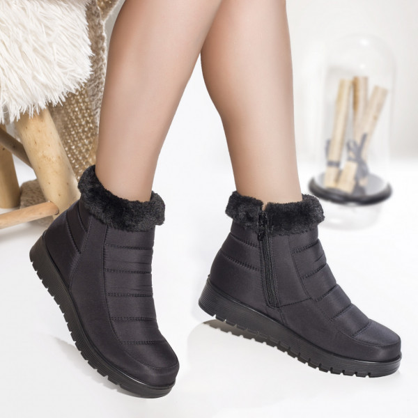Γυναικείες μαύρες αδιάβροχες μπότες mona