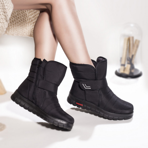Γυναικείες μπότες αδιάβροχες φασόλι μαύρο andreia