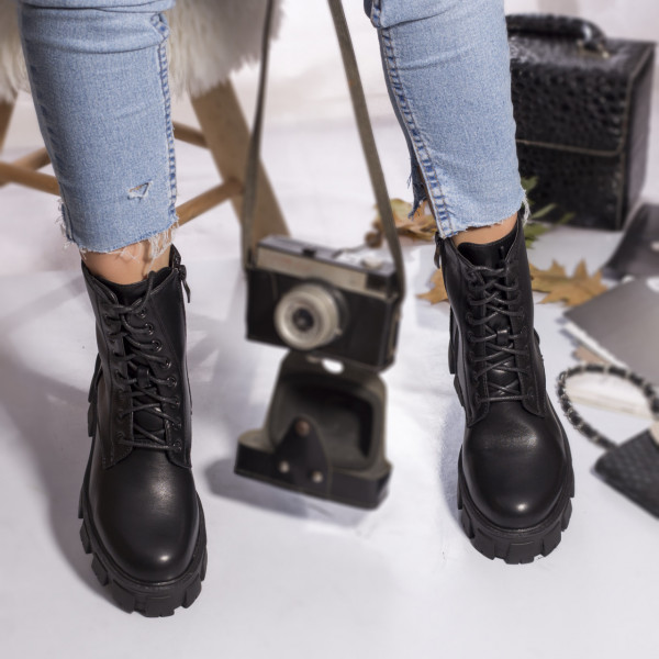 Γυναικείες μπότες eco leather padded isabel μαύρο