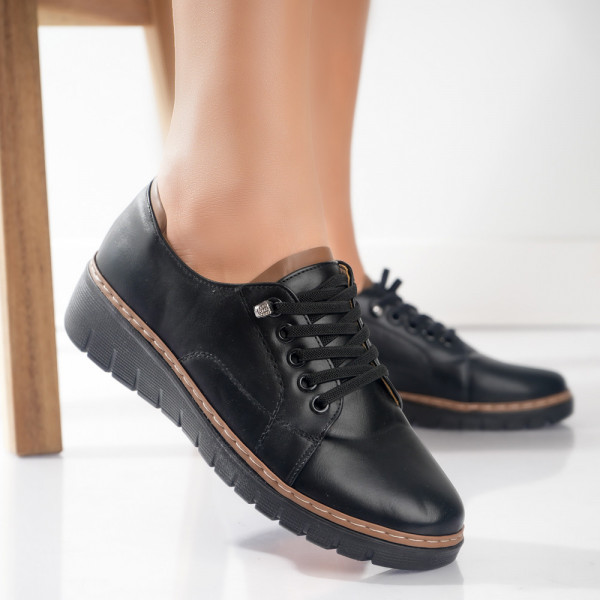 Κυρίες casual παπούτσια Μαύρα σε οικολογικό δέρμα Vilca