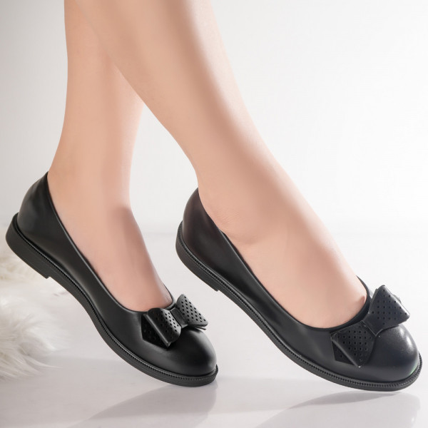 Дамски черни балетни обувки от екологична кожа Zeca