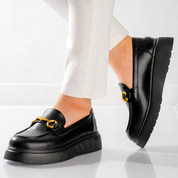Arola γυναικεία casual μαύρα παπούτσια από οικολογικό δέρμα