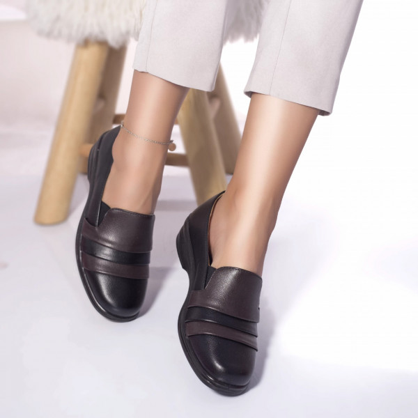 Casual παπούτσια μοκασίνια bushra eco δέρμα μαύρο