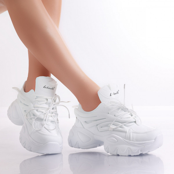 Cyntia Ladies Λευκό Οργανικό Δερμάτινο Sneakers