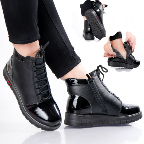 Gadi Ladies Μαύρες μπότες από βιολογικό δέρμα