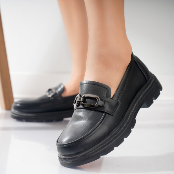 Horva γυναικεία μαύρα παπούτσια Casual από οικολογικό δέρμα