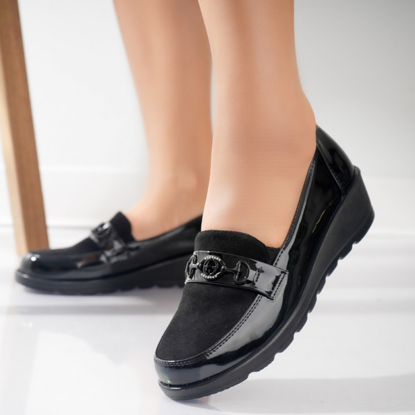 Klodi Дамски ежедневни обувки от черна кожа Intoarsa Klodi
