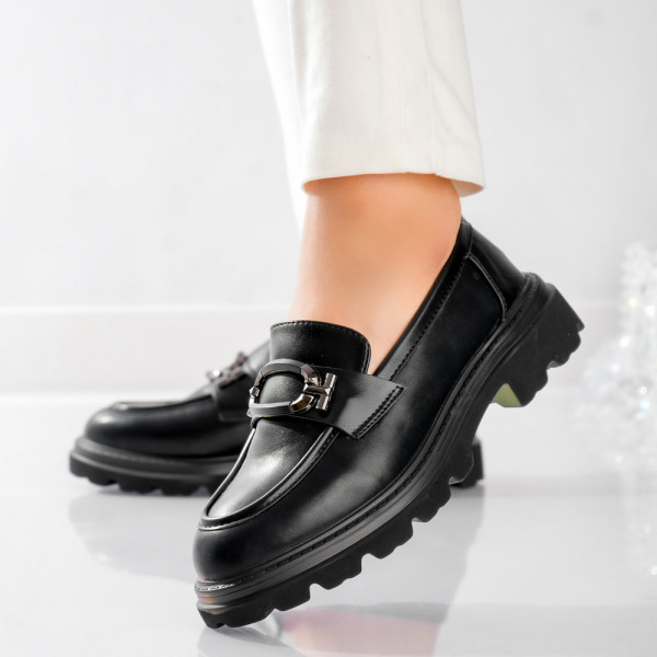 Mirica γυναικεία casual μαύρα παπούτσια από οικολογικό δέρμα