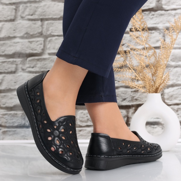 Pantofi dama casual negri piele ecologica poilo