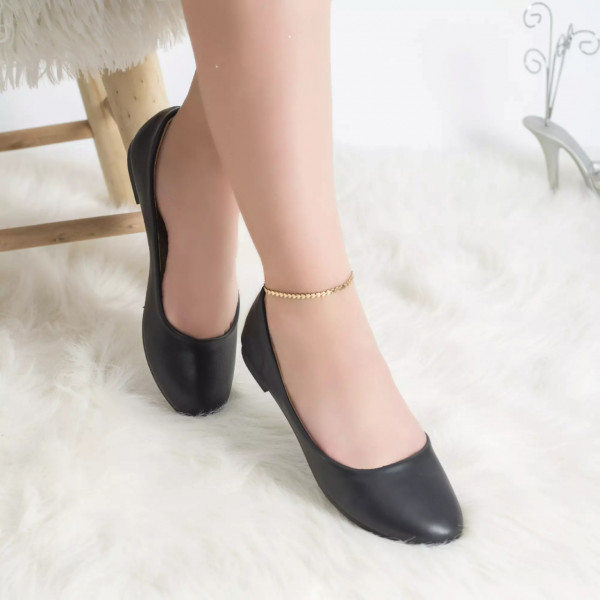 Γυναικεία μαύρα παπούτσια μπαλαρίνα patrica eco leather