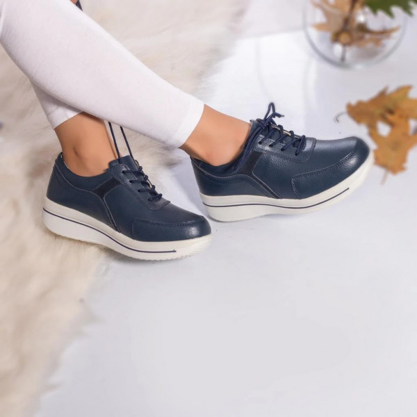 Γυναικεία παπούτσια από φυσικό δέρμα margot navy blue