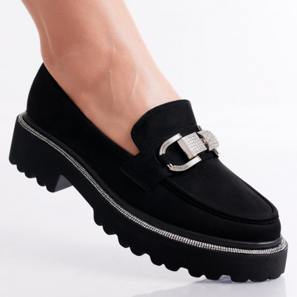 Γυναικεία casual παπούτσια Μαύρο Emba Γνήσιο δέρμα