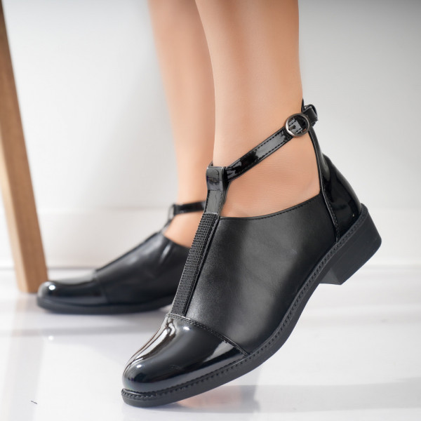 Γυναικεία casual παπούτσια Μαύρο Nava Ecological Leather