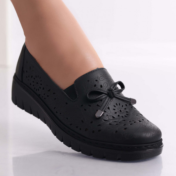 Γυναικεία casual παπούτσια Black Ailen Ecological Leather