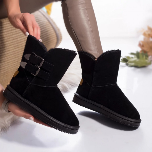 Γυναικείες μπότες σε μαύρο δέρμα malena suede