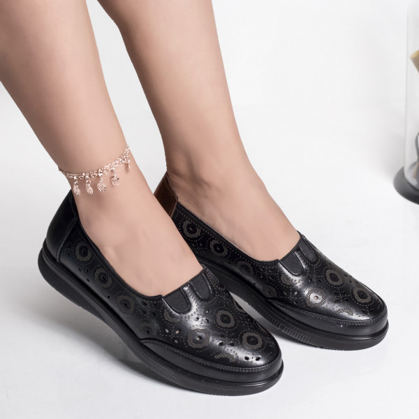 Κυρίες casual παπούτσια μαύρο eco leather liko