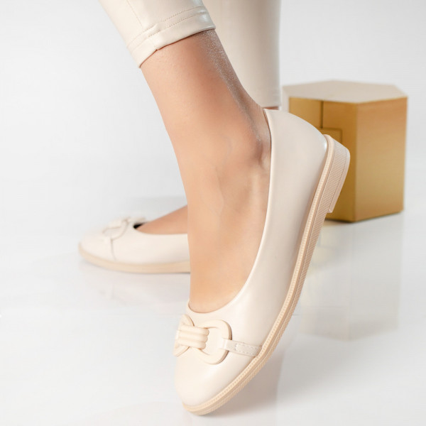 Бежови дамски балетни обувки nurman