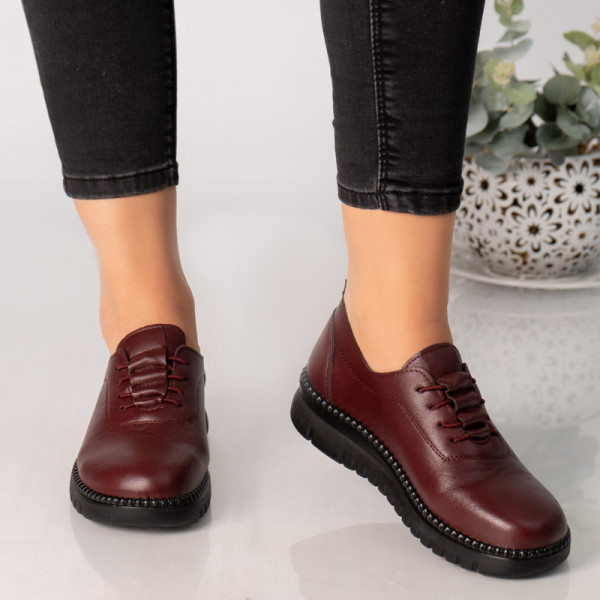 Дамски червени обувки от еко кожа adina