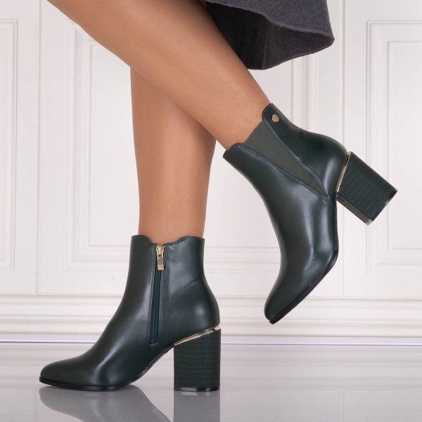 Botine dama Verzi din Piele Ecologica Lamisa