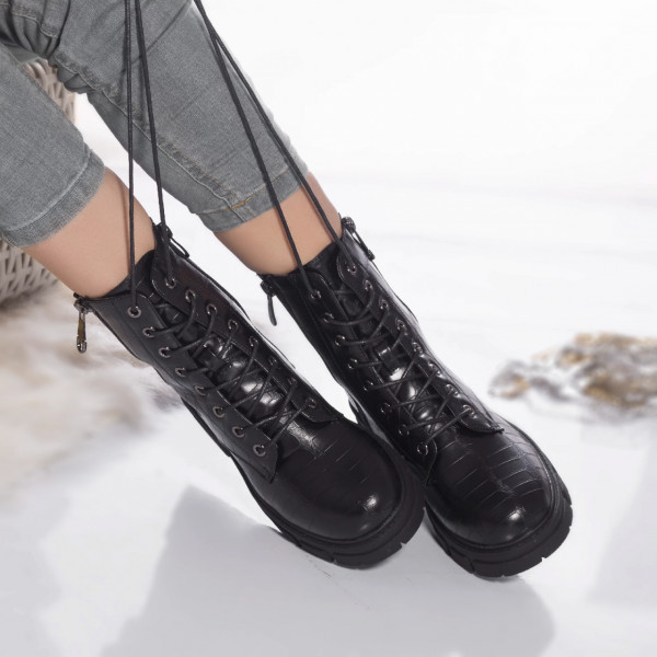 Casual μπότες avidana ελαφρώς παραγεμισμένες eco leather μαύρο