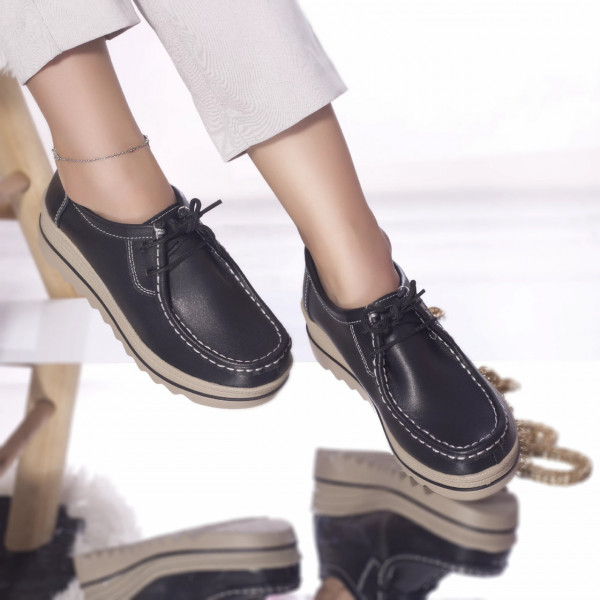Casual παπούτσια xiulan φυσικό δέρμα μαύρο