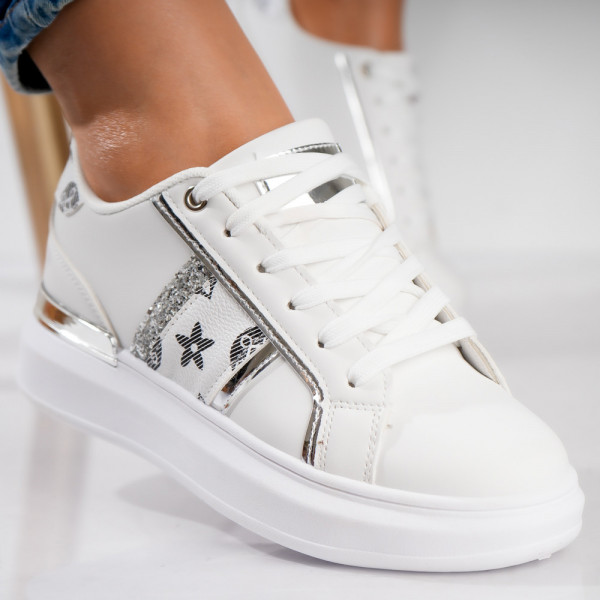 Miki Ladies Λευκό βιολογικό δέρμα Sneakers