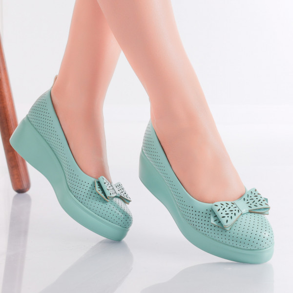 Yolina Γυναικεία πράσινα παπούτσια πλατφόρμα Eco Leather