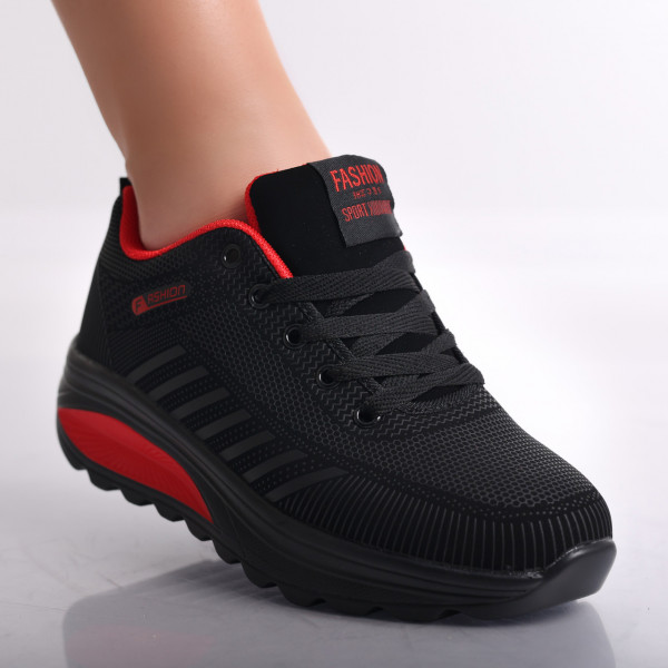 Γυναικεία αθλητικά παπούτσια Black/Red από Lulea Textile