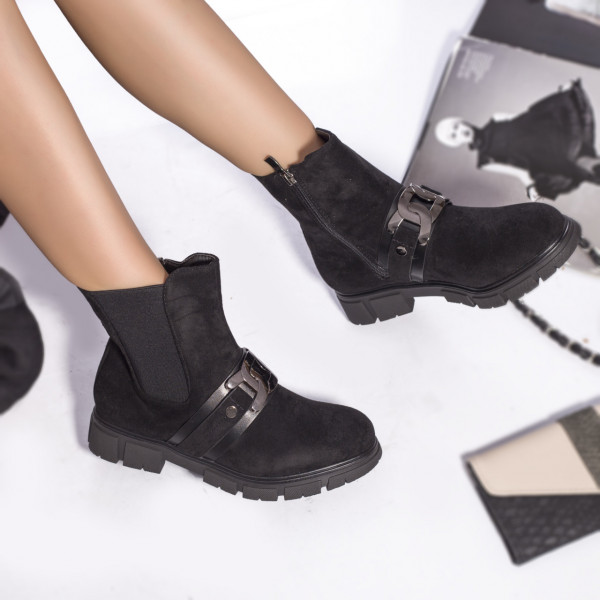 Γυναικείες μπότες με επένδυση από eco leather aaliyah μαύρο