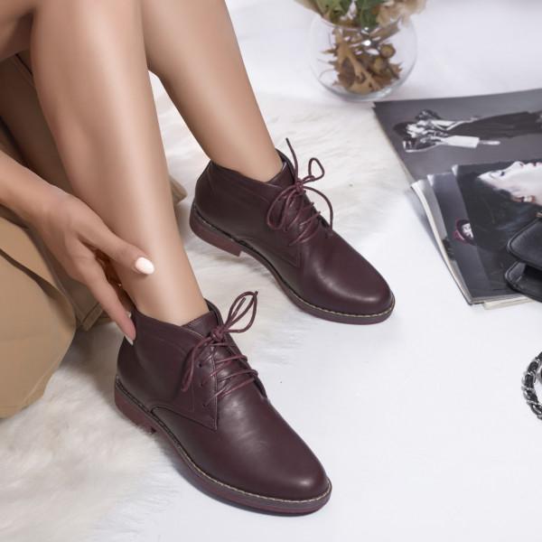 Γυναικείες μπότες eco leather lined linn μπορντό