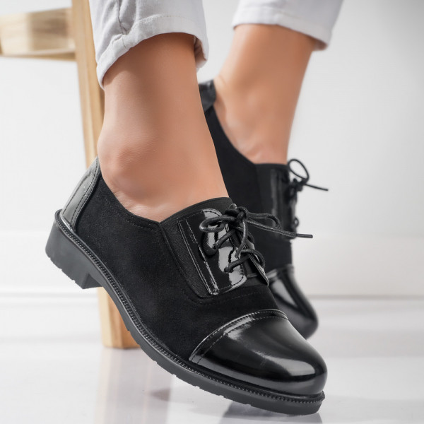 Дамски ежедневни обувки от черна кожа Ecological Leather Turned Avanea