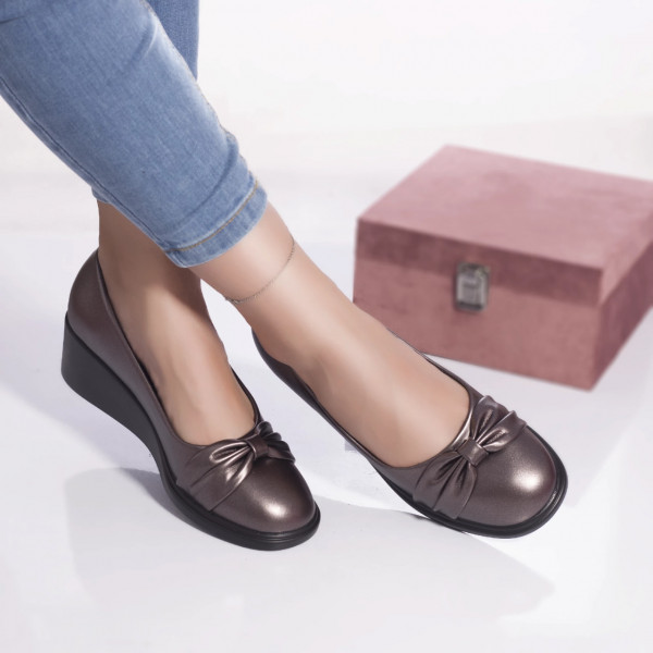 Дамски обувки на платформа avalona от еко кожа pewter