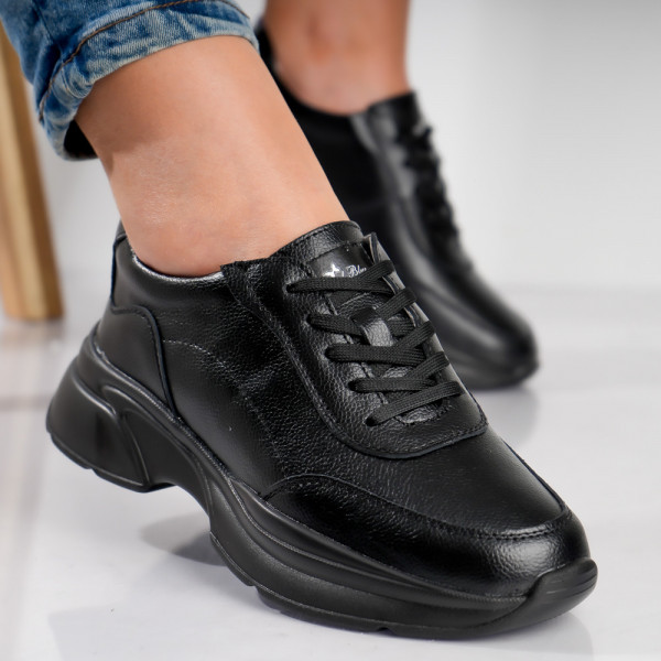 Дамски спортни обувки от естествена кожа Black Malbo