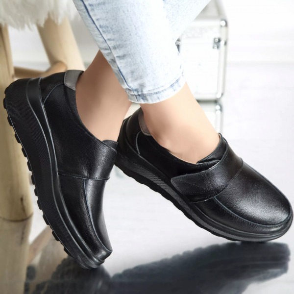 Ежедневни обувки demi черни от естествена кожа