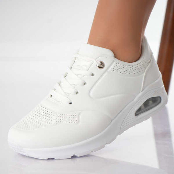 Agostina γυναικεία λευκά αθλητικά παπούτσια από οργανικό δέρμα
