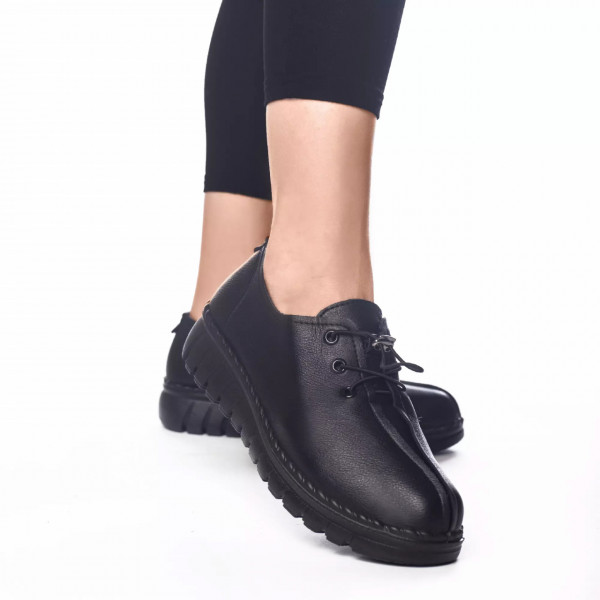 Casual παπούτσια bandy μαύρο δέρμα