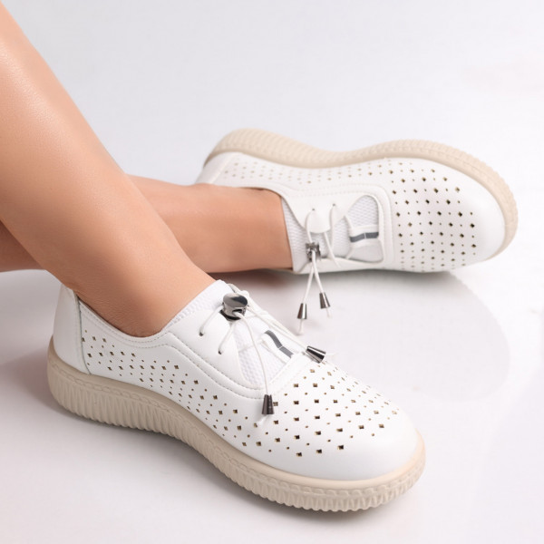 Erica Ladies Casual White Eco Leather Shoes
