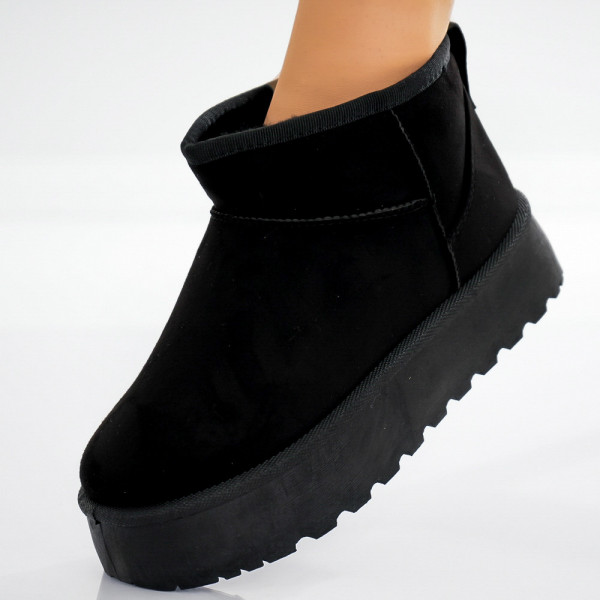 Gargs Μαύρες γυναικείες μπότες από δέρμα Eco Wrapped