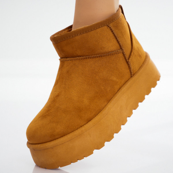 Gargs Ladies Camel Woven Organic Leather μπότες από βιολογικό δέρμα