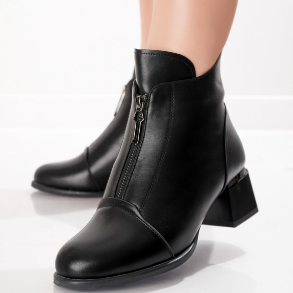 Garosi Μαύρες γυναικείες μπότες από βιολογικό δέρμα