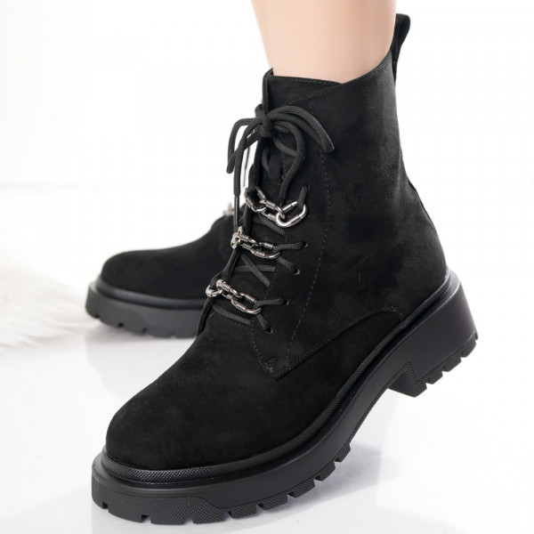 Kanota Γυναικείες μαύρες μπότες με επένδυση Eco Leather