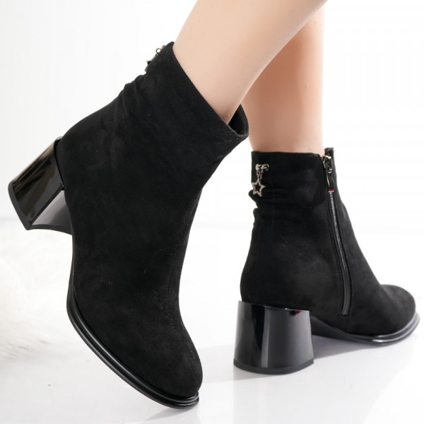 Notena Μαύρες γυναικείες μπότες από δέρμα Eco