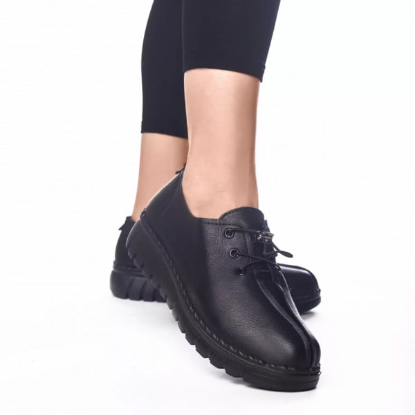 Pantofi casual bandy negru piele ecologica