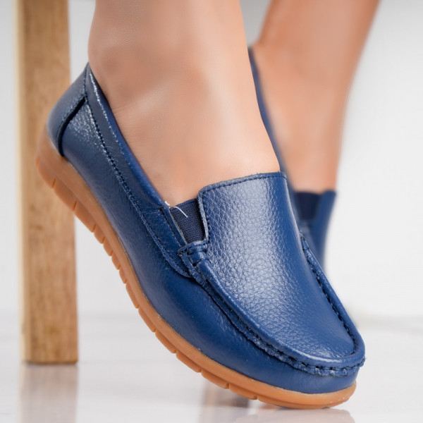 Pantofi dama casual Bleumarin din Piele Naturala Comoi