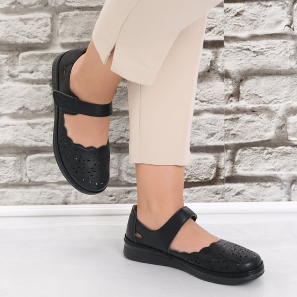 Pantofi dama casual Negri din Piele Ecologica Blaymi