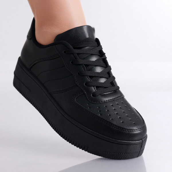 Solana Ladies' Μαύρα αθλητικά παπούτσια από οργανικό δέρμα